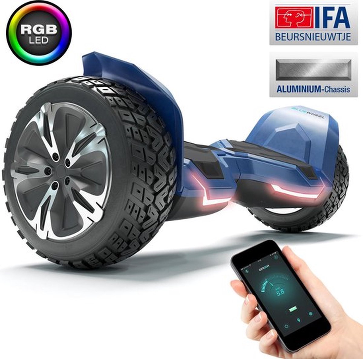 Gyroor Warrior G2 | Off Road Hoverboard | Ampes | 8.5 Inch Wielen | Oxboard | Bluetooth Speaker | Blauw